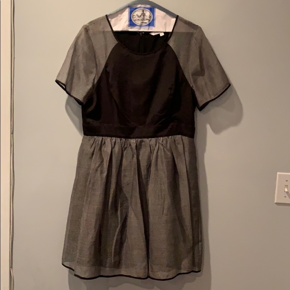 BCBGeneration Black Mixed Media Empire Waist Dress
